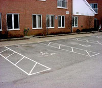 Housing project designated parking spaces